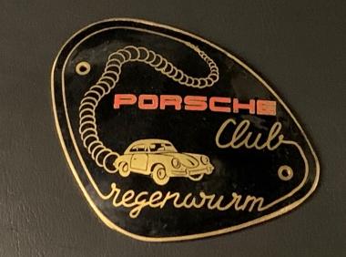 Original historische Porsche Club Regenwurm Plakette 
