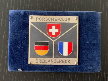 Original historische Porsche Club Dreiländereck Plakette 