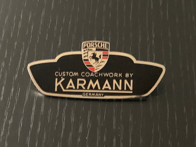 Original Karmann badge for Porsche 356 - NOS 