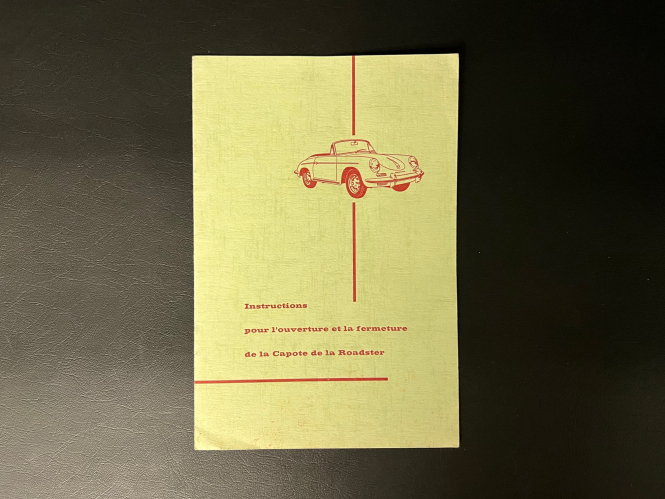 Original Porsche 356 B Roadster user manual from - printed 06/1961 