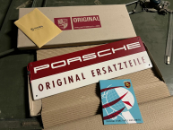 original historical Porsche spare parts sign 